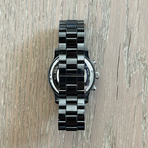 Michael Kors Runway Black Ceramic Dial Black Steel Strap Watch - MK5162 - Picture 9 of 13